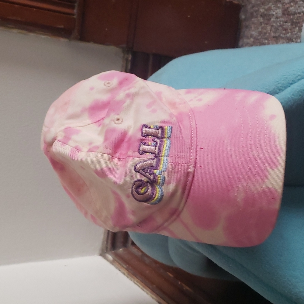 CUSTOM Bleach Tie Dye CALI Graphic Baseball Cap